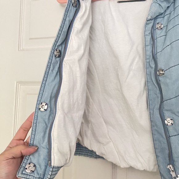 Anthropologie Chambray Puffer Vest EUC sz Small - Picture 5 of 8